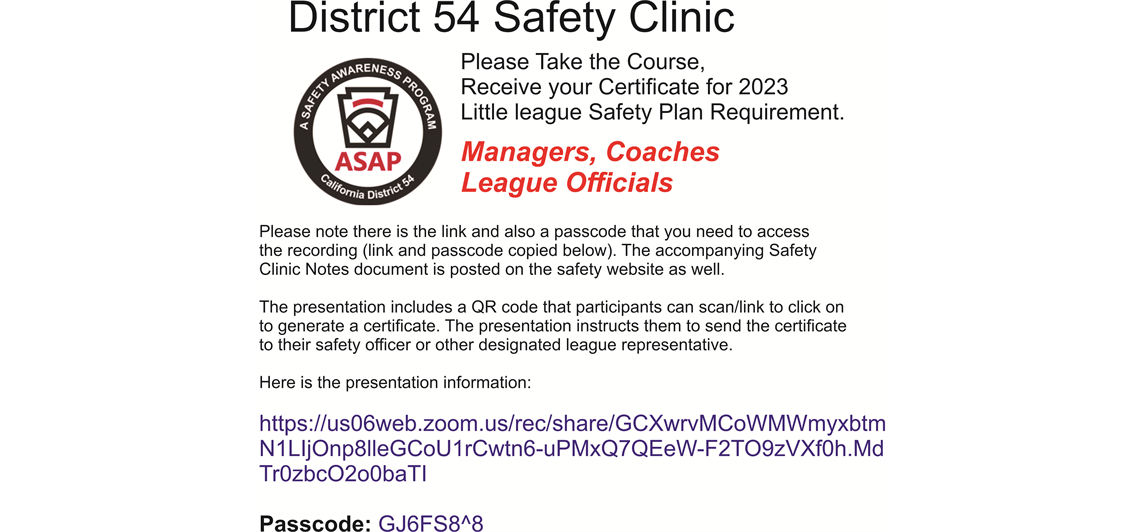 Safety Course for All- Pass Code: GJ6FS8^8