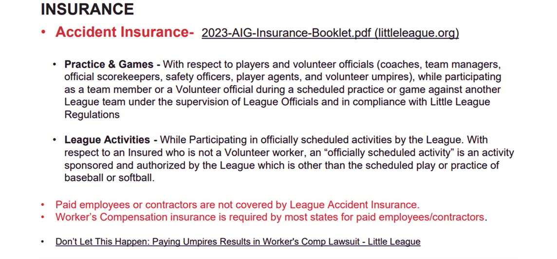 Little League Insurance